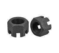 QUARKZMAN Écrou Hexagonal Fendu M24x1,5mm Noir 4 Pièces | Écrous Hexagonaux, Acier au Carbone de Qualité 4,8