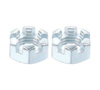 QUARKZMAN Écrou Hexagonal Fendu UNC 3/4-10, Grade 6,8 en Acier au Carbone Zingué, Convient pour la Réparation de Machines, Couleur Argent, 2 Pièces