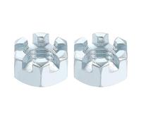 QUARKZMAN Écrou Hexagonal Fendu UNC 5/8-11, Grade 6,8 en Acier au Carbone Zingué, Convient pour la Réparation de Machines, Couleur Argent, 2 Pièces