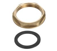 QUARKZMAN Écrou Serrage En Laiton Pour Raccord Tuyau, G1-1/2" Écrou Serrage Femelle Hexagonal, Écrou Serrage Pour Robinet À Un Trou Avec Joint En Silicone Pour Plomberie D'Évier Cuisine
