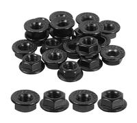 QUARKZMAN Écrous Hexagonaux à Bride Dentelée M6x1,0mm Inox 304 Noir 25 Pcs
