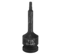 QUARKZMAN Embout de Douille Torx T25 1/2" Entraînement 6 Points Adaptateur de Douille de Tournevis Étoile Torx en Acier CR-MO Allongé pour liquet Électrique Fixation de Vis
