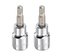 QUARKZMAN Embout hexagonal H5 5mm 3/8" entraînement 2" 2pcs acier CR-V | pour vis à tête hexagonale et boulons, compatible tournevis/foret/clé