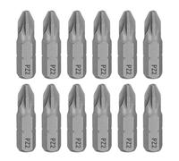 QUARKZMAN Embout tournevis PZ2 25mm/1" Queue hexagonale 1/4" Acier S2 | 12 pièces, magnétique, Phillips et fente, pour réparation de précision