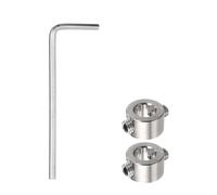 QUARKZMAN Ensemble de 2 Butées de Perçage 7 mm avec Clé Hexagonale Argent | Positionneur de Mandrin de Tige de Goujon, Réglables en Acier Inoxydable, avec Anodisation de Surface