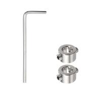 QUARKZMAN Ensemble de 2 Butées de Perçage 8 mm en Acier Inoxydable Argent | Positionneur de Mandrin de Tige de Goujon, Réglables, avec Anodisation de Surface, avec Clé Hexagonale