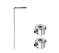 QUARKZMAN Ensemble de 2 Butées de Profondeur pour Forets de 3 mm, Réglables en Acier Inoxydable, avec Anodisation de Surface, avec Clé Hexagonale, Couleur Argent
