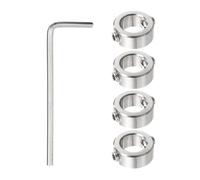 QUARKZMAN Ensemble de 4 Butées de Perçage de 12 mm, Réglables en Acier Inoxydable, avec Anodisation de Surface, pour Positionner les Forets, avec Clé Hexagonale, Couleur Argent