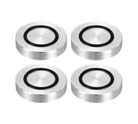 QUARKZMAN Filetage M8 45mm Dia 8mm Épaisseur Cercle en Aluminium Disque Adaptateur de Dessus en Verre 4pcs Patins de Pieds de Table Ronds Solides avec Anneau Caoutchouc Antidérapant