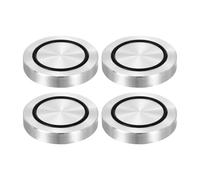 QUARKZMAN Filetage M8 55mm Dia 10mm Épaisseur Cercle en Aluminium Disque Adaptateur de Dessus en Verre 4pcs Patin de Pied de Table Ronde Solide avec Anneau Caoutchouc Antidérapant