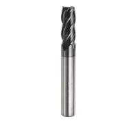 QUARKZMAN Fraise En Carbure À Bout Carré 8mm Diamètre De Coupe 4 Trous Revêtement TiAlN Pour Hardened Steel Metal (8mm Queue 20mm Longueur De Coupe 60mm Long 45 Degrés HRC53-55)