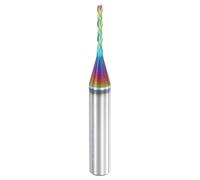 QUARKZMAN Fraise Spirale, Diamètre De Coupe 1/16", Fraise À 2 Trous En Carbure Monobloc Avec Queue De 1/4" Pour Gravure Et Sculpture Sur Bois CNC, Longueur De Coupe 1/2", Revêtement Diamant