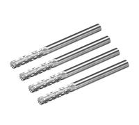 QUARKZMAN Fraises Rotatives en Carbure de Tungstène, Tige de 1/8", Forme de Cylindre à Double Coupe avec Dents Supérieures, Outil de Fraisage Rotatif de 3 mm de Diamètre, 4 Pcs