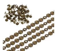 QUARKZMAN Garniture Cloutée, 8 Mètres Bandes Cloutées Décoratives Fleuries, Garniture Cloutée Avec Clous Pour Tête De Lit Canapé, Chaise Accessoire Meuble DIY (11mm Bronze)