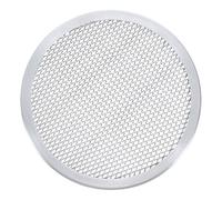 QUARKZMAN Grille À Pizza Grille De Cuisson Ronde En Aluminium Ton Argenté | 9" Avec Trous Sans Soudure Pour Cuisine Restaurant Fête À Pizza, De Qualité Professionnelle
