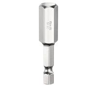 QUARKZMAN H10 Embout de Tournevis à Tête Hexagonale 10mm Métrique Pointe Plate 1/4" Tige Hexagonale 50mm (2") Long mbout Magnétique Pour Perceuse à Vis, Douille Chromée