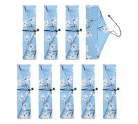 QUARKZMAN Housse À Baguettes, 9 Pcs Pochette De Rangement À Bagettes Style Japonais Trousse De Coutellerie Portable Étui De Voyage Manches De Vaisselle Rangement Cuillère Fourchette Pailles,