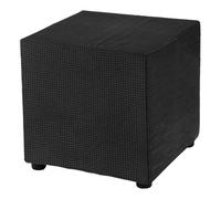 QUARKZMAN Housse de Pouf Carré 18x18x18 Pouces Housse de Pouf Noir | Élastique pour Protéger Le Repose-Pieds du Salon Ou de la Chambre à Coucher, en Polyester Extensible Lavable