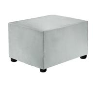 QUARKZMAN Housse De Pouf Extensible Rectangulaire Carrée Housse De Pouf Élastique pour Pouf Salon Chambre Adaptée Longueur 50-76cm / 19.69"-29.92", S-Large, Gris Clair