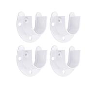 QUARKZMAN Inox Acier Placard Tige Support, 1 pouce Dia Armoire Support U-forme Tige Douille Bride pour Armoire Rideau Douche, Blanc 4 Paquet