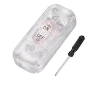 QUARKZMAN Interrupteur Inline Pour Cordon, 250V 6A Interrupteur ON OFF Avec Borne De Mise À La Terre Et Tournevis Remplacement Réparation Bouton De Contrôle ON OFF Pour Lampes Lit Lumières