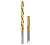 QUARKZMAN Jeu De Tarauds 1pcs Taraud M10 x 1.25 À Cannelures Droites | Et Forets, Kit D'Outils Pour Taraudage, Revêtement Titane HSS-6542, 1pcs Foret Hélicoïdal 8.7mm