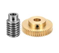 QUARKZMAN Jeu D'Engrenage À Vis Sans Fin Engrenage En Laiton-Alésage 12mm | 50T Module 1 Taux De Réduction 50:1, Roue De Boîte De Commande À Rotation Droite, Tige En Acier #45 Alésage 8mm