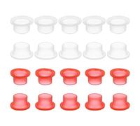 QUARKZMAN Joint d'Étanchéité Anti-Fuite pour Robinet, 20Pcs en Silicone pour Tuyau de Ceinture en Matériau Brut, Bouchon Anti-Fuite pour Robinet de Vanne Triangulaire, Rouge, Blanc