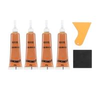 QUARKZMAN Kit de réparation de bois 4 pièces orange | Calfeutrage de retouche, grattoir et papier de verre, pour rayures, trous, fissures, meubles et parquet