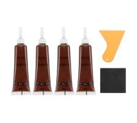 QUARKZMAN Kit de réparation et retouche bois 4 Pièces Santal violet | Calfeutrage de rebouchage avec grattoir et papier de verre pour rayures, trous, fissures sur meubles et parquets
