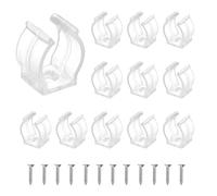 QUARKZMAN lot de 12 Support en U pour tubes T5 transparent | clips de fixation pour luminaires fluorescents, atsalissuresen plastique pour tuyau avec vis, pour ampoules LED plafonnier