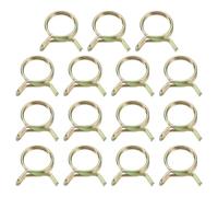 QUARKZMAN Lot de 15 colliers de serrage à ressort double fil couleur zinc | diamètre intérieur 25 mm, clips en silicone, pour tuyaux de carburant de 25 à 28 mm de diamètre extérieur