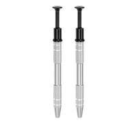 QUARKZMAN Lot de 2 Outils de Ramassage à 4 Griffes en Acier Inoxydable pour Bijoutier, Pince à 4 Griffes pour Puces Électroniques, Composants Électroniques, Clous, Serrage, Argent et Noir