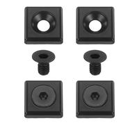 QUARKZMAN Lot de 4 Embouts de Profilé Alliage de Zinc 2020 Pour Tube carré | 20x20mm Embout de Profilé en Aluminium T Norme UE, Embout d'Extrusion Avec Vis, Pour Étagère De Rangement, Aquarium, Noir