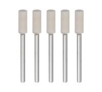 QUARKZMAN Lot de 5 pointes de polissage montées sur mandrin en feutre de laine, tête de 5 mm, tige de 1/8 pouce, mèches de polissage cylindriques, fraises, meule de polissage en feutre