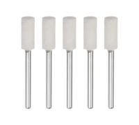 QUARKZMAN Lot de 5 pointes de polissage montées sur mandrin tête de 6 mm | en feutre de laine, tige de 1/8 pouce, mèches de polissage cylindriques, fraises, meule de polissage en feutre