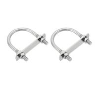 QUARKZMAN M8 Boulons en U, 2pcs Bride de Fixation en U Solide 48mm Innenbreite 76mm Longueur, Boulon à Œil de Serrage Acier Inoxydable 304 avec Ecrous Et Plaques pour Fixation de Tuyaux