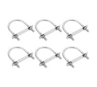 QUARKZMAN M8 U-Bolts Ronds, 6 Ensembles 60mm(2.36") Largeur Interieure 83mm(3.27") Longueur 201 Boulons U En Acier Inoxydable Avec Plaques Et Ecrous Pour Automobile, Argent
