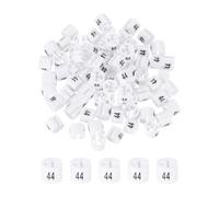 QUARKZMAN Marqueur de Cintre de Vêtements Marqueur de Cintre Coloré Marqueur de Vêtement (Numéro 44, Blanc) pour Le Codage des Couleurs des Vêtements, Pack de 100 Pièces