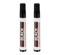 QUARKZMAN Marqueurs Réparation pour Meubles en Bois, 2 Pcs Sticks Remplissage Noir Retouche, Marqueurs Peinture à Base d'Huile pour Rayures, Planchers en Bois, Armoires s