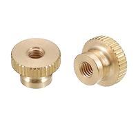 QUARKZMAN Moleté Pouce Écrous, 10pcs M4 x D12mm x H8mm Laiton Moleté Écrou avec Col Haut Tête à travers Trou Réglage Écrous pour 3D Imprimante Pièces