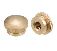 QUARKZMAN Moleté Pouce Écrous, 4pcs M8 x D20mm x H12mm Laiton Moleté Écrou avec Col Haut Tête Aveugle Trou Moleté Pouce Écrous pour 3D Imprimante Pièces