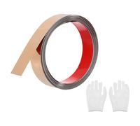 QUARKZMAN Moulure En Acier Inoxydable Autoadhésive, Moulure Murale Adhésive Dorée Rose Miroir Avec Gant, Moulure Décorative Pour Miroir Mur Déco Maison, 1 Pouce x 9.8 Pieds