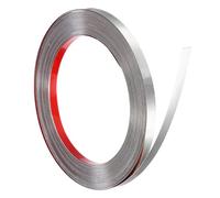 QUARKZMAN Moulure Murale En Acier Inoxydable, 10m x 10mm Bande Décorative Métallique Autocollante Pour Bordure De Plafond Mur Carreau Miroir, Argent Miroir