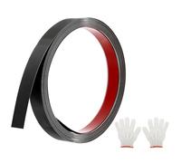 QUARKZMAN Moulures Décoratives Autocollantes en Acier Inoxydable, 5m X 2cm Noir Garniture de Moulure Murale Autocollante avec Finition Miroir avec des Sacs et des Gants pour Mur, Sol