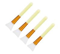 QUARKZMAN Pack de 4 Pinceaux en silicone pour époxy jaune Applicateur DIY | pour la fabrication de gobelets en époxy