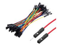 QUARKZMAN Pack de 40 Male to Female 1Pin Fil de Liaison Pas de 2.54mm | pour Breadboard, Câble Ruban 10cm de Long, Câbles Ruban pour Breadboard Projets Électroniques