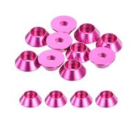 QUARKZMAN Paquet de 10 M3 Rondelles de Coupelle Conique Rose Rouge | Joints en Aluminium Anodisé de Tête de Coupelle pour Vis RC/FPV/PC/Drone/Accessoires Mécaniques Pièces de Modèle