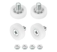 QUARKZMAN Paquet de 4 Roulettes de Tiroir en Nylon 19 mm avec Écrous | Roulettes de Remplacement pour Tiroir d'Armoire, Guides de Glissière, Roues de Positionnement de Tiroir