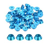 QUARKZMAN Paquet de 50 M4 Rondelles de Coupelle Conique Bleu Clair | Joints en Aluminium Anodisé de Tête de Coupelle pour Vis RC/FPV/PC/Drone/Accessoires Mécaniques Pièces de Modèle